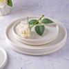 imageAmorArc Stoneware Dinner Plates Set of 4 105 Inch Reactive Matte Glaze Ceramic Plates Set Modern Dinnerware Dish set for Kitchen Microwave Dishwasher Safe Scratch ResistantMatte White