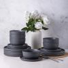 imageAmorArc Stoneware Dinner Plates Set of 4 105 Inch Reactive Matte Glaze Ceramic Plates Set Modern Dinnerware Dish set for Kitchen Microwave Dishwasher Safe Scratch ResistantCharcoal Gray
