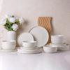 imageAmorArc Stoneware Dinner Plates Set of 4 105 Inch Reactive Matte Glaze Ceramic Plates Set Modern Dinnerware Dish set for Kitchen Microwave Dishwasher Safe Scratch ResistantMatte White