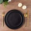imageAmorArc Stoneware Dinner Plates Set of 4 105 Inch Reactive Matte Glaze Ceramic Plates Set Modern Dinnerware Dish set for Kitchen Microwave Dishwasher Safe Scratch ResistantMatte Black