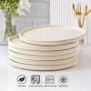 imageAmorArc Stoneware Dinner Plates Set of 4 105 Inch Reactive Matte Glaze Ceramic Plates Set Modern Dinnerware Dish set for Kitchen Microwave Dishwasher Safe Scratch ResistantMatte Ivory