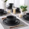 imageAmorArc Stoneware Dinner Plates Set of 4 105 Inch Reactive Matte Glaze Ceramic Plates Set Modern Dinnerware Dish set for Kitchen Microwave Dishwasher Safe Scratch ResistantCharcoal Gray