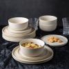 imageAmorArc Stoneware Dinner Plates Set of 4 105 Inch Reactive Matte Glaze Ceramic Plates Set Modern Dinnerware Dish set for Kitchen Microwave Dishwasher Safe Scratch ResistantMatte Ivory
