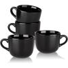 imageAmorArc 24 oz Soup Mugs with Handles Jumbo Ceramic Bowls Mugs Set with handles for Coffee Cereal Cappuccino Snacks MicrowaveampampDishwasher safe Soup Cups for MealGreenBlack