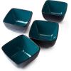 imageAmorArc 32oz Square Cereal Soup Bowls Stoneware Bowls Set of 4 for Kitchen Large Bowls for CerealSoupSaladMeal Microwave ampamp Dishwasher SafeColorful InsideGreen