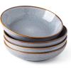 imageAmorArc 85 Large Ceramic Pasta Bowls Set 36oz Stoneware Bowls Set of 4 for Kitchen Reavtive Glaze BowlsMicrowave Dishwasher Safe for PastaSaladOatmeal BlueReactive Blue