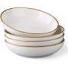 imageAmorArc 85 Large Ceramic Pasta Bowls Set 36oz Stoneware Bowls Set of 6 for Kitchen Reavtive Glaze BowlsMicrowaveDishwasher Safe for PastaSaladOatmealCeylon BluePearl White