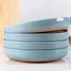 imageAmorArc 875 Large Ceramic Pasta Bowls 36oz Handpainted Stoneware Bowls Set of 4 MicrowaveampampDishwasher Safe Bowls with Rustic Terracotta Underside for Pasta Salad MultiColorStone Blue