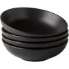 imageAmorArc 875 Large Pasta Bowls 42 ounce Deep Stoneware Bowls Set of 4 for Kitchen Wide Bowl for PastaSaladFruitOatmealSoup MicrowaveampampDishwasher SafeMatte BlackMatte Black