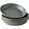imageAmorArc 975 Ceramic Large Pasta Bowls 38oz Stoneware Flat Serving Bowls Set of 4 OvenMicrowaveampampDishwasher Safe Bowls with Wavy Rim for Fruit Pasta Salad Meal Matte WhiteReactive Glaze