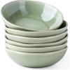 imageAmorArc Ceramic Cereal Bowls Set of 6 24 oz Handmade Stoneware Bowls Set for Cereal Soup Salad Stylish Kitchen bowls for Meal Dishwasher ampamp Microwave Safe Reactive GlazeCappuccinoOlive Green