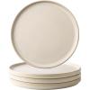 imageAmorArc Stoneware Dinner Plates Set of 4 105 Inch Reactive Matte Glaze Ceramic Plates Set Modern Dinnerware Dish set for Kitchen Microwave Dishwasher Safe Scratch ResistantMatte Ivory