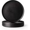 imageAmorArc Stoneware Dinner Plates Set of 4 105 Inch Reactive Matte Glaze Ceramic Plates Set Modern Dinnerware Dish set for Kitchen Microwave Dishwasher Safe Scratch ResistantMatte Black