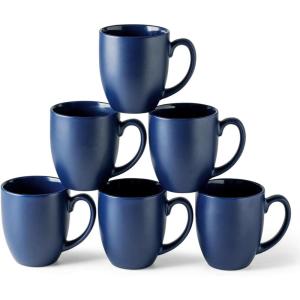 imageAmorArc 12 OZ Coffee Mugs Matte Coffee Cups with Large Handle for Man Woman Ceramic Coffee Mugs Set of 12 for LatteCappuccinoCocoaMilk Dishwasher ampamp Microwave SafeMatte Blue