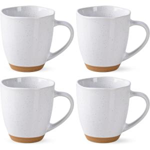 imageAmorArc 12oz Ceramic Coffee Mugs set of 6 Stylish Coffee Mugs with Rustic Terracotta Underside for Man Woman Dad Mom Suitable for LatteCappuccinoMilkCocoa DishwasherampampMicrowave Safe WhiteWhite