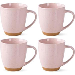 imageAmorArc 12oz Ceramic Coffee Mugs set of 6 Stylish Coffee Mugs with Rustic Terracotta Underside for Man Woman Dad Mom Suitable for LatteCappuccinoMilkCocoa DishwasherampampMicrowave Safe WhiteCloud Pink