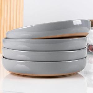 imageAmorArc 875 Large Ceramic Pasta Bowls 36oz Handpainted Stoneware Bowls Set of 4 MicrowaveampampDishwasher Safe Bowls with Rustic Terracotta Underside for Pasta Salad MultiColorLimestone