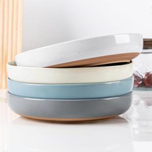 imageAmorArc 875 Large Ceramic Pasta Bowls 36oz Handpainted Stoneware Bowls Set of 4 MicrowaveampampDishwasher Safe Bowls with Rustic Terracotta Underside for Pasta Salad MultiColorMulticolor