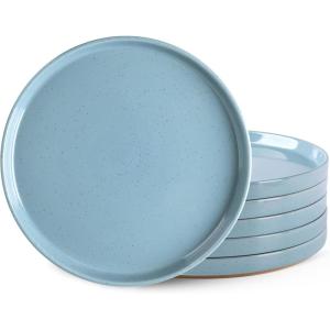imageAmorArc Ceramic Dinner Plates Set of 6 100 Inch Matte Stoneware Plates for KitchenModern Flat Dinnerware Dishes SetMicrowaveampamp Dishwasher Safe Scratch Resistant Matte BlackBlue
