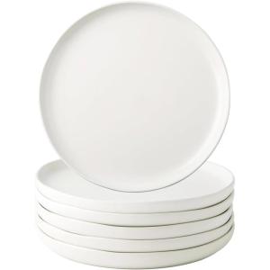 imageAmorArc Ceramic Dinner Plates Set of 6 Wavy Rim 105 Inch Stoneware Dish Set Large Dinnerware Plates for KitchenMicrowaveampampDishwasher Safe Scratch ResistantReactive Glaze Matte BlackMatte White