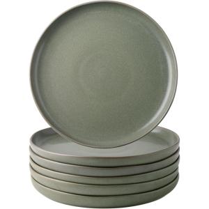 imageAmorArc Ceramic Dinner Plates Set of 6 Wavy Rim 105 Inch Stoneware Dish Set Large Dinnerware Plates for KitchenMicrowaveampampDishwasher Safe Scratch ResistantReactive Glaze Matte BlackReactiv Matte
