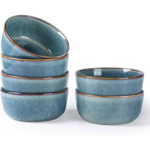 imageAmorArc Cereal Bowls Set of 6 for Kitchen 26oz Stoneware Soup Bowls Set for Cereal Soup Modern Kitchen Bowls for Meal Dishwasher ampampMicrowave Safe Reactive GlazeCeylon Blue
