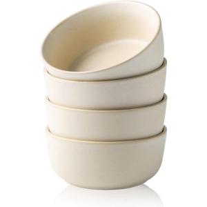 imageAmorArc Stoneware Cereal Bowls Set of 4 26oz Soup Bowls Set for Cereal Soup Snacks Modern Kitchen bowls for Meal Dishwasher ampampMicrowave Safe Matte BlackMatte Ivory