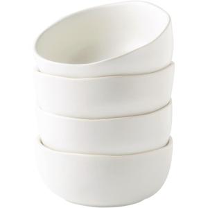 imageAmorArc Stoneware Cereal Bowls for Kitchen 28oz Large Ceramic Soup Bowls Set of 4 for Meal Oven MicrowaveampampDishwasher safe Kitchen Bowls with Wavy Rim Matte BlackMatte White