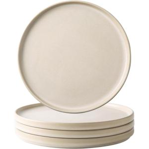 imageAmorArc Stoneware Dinner Plates Set of 4 105 Inch Reactive Matte Glaze Ceramic Plates Set Modern Dinnerware Dish set for Kitchen Microwave Dishwasher Safe Scratch ResistantMatte Ivory