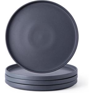 imageAmorArc Stoneware Dinner Plates Set of 4 105 Inch Reactive Matte Glaze Ceramic Plates Set Modern Dinnerware Dish set for Kitchen Microwave Dishwasher Safe Scratch ResistantCharcoal Gray