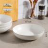 imageAmorArc 85 Inch Stoneware Pasta Bowls 32oz Large Bowls Set of 4 for Kitchen Wide Bowls for PastaSaladOatmeal MicrowaveampampDishwasher Safe Matte WhiteMatte White