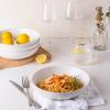 imageAmorArc 85 Inch Stoneware Pasta Bowls 32oz Large Bowls Set of 4 for Kitchen Wide Bowls for PastaSaladOatmeal MicrowaveampampDishwasher Safe Matte WhiteMatte White