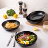 imageAmorArc 85 Inch Stoneware Pasta Bowls 32oz Large Bowls Set of 4 for Kitchen Wide Bowls for PastaSaladOatmeal MicrowaveampampDishwasher Safe Matte WhiteMatte Black