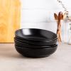 imageAmorArc 85 Inch Stoneware Pasta Bowls 32oz Large Bowls Set of 4 for Kitchen Wide Bowls for PastaSaladOatmeal MicrowaveampampDishwasher Safe Matte WhiteMatte Black