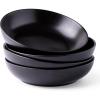imageAmorArc 85 Inch Stoneware Pasta Bowls 32oz Large Bowls Set of 4 for Kitchen Wide Bowls for PastaSaladOatmeal MicrowaveampampDishwasher Safe Matte WhiteMatte Black