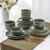 imageAmorArc Ceramic Dinnerware Sets for 4Round Reactive Glaze Stoneware Plates and Bowls SetHighly Scratch Resistant Dishware  Dishwasher ampamp Microwave Safe Dishes SetService for 4 12pcJade Green