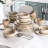 imageAmorArc Ceramic Dinnerware Sets for 4Round Reactive Glaze Stoneware Plates and Bowls SetHighly Scratch Resistant Dishware  Dishwasher ampamp Microwave Safe Dishes SetService for 4 12pcLatte Color
