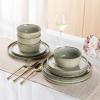 imageAmorArc Ceramic Dinnerware Sets for 4Round Reactive Glaze Stoneware Plates and Bowls SetHighly Scratch Resistant Dishware  Dishwasher ampamp Microwave Safe Dishes SetService for 4 12pcReactive Glaze