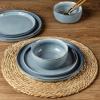 imageAmorArc Ceramic Dinnerware Sets for 4Round Reactive Glaze Stoneware Plates and Bowls SetHighly Scratch Resistant Dishware  Dishwasher ampamp Microwave Safe Dishes SetService for 4 12pcAngel Blue
