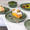 imageAmorArc Ceramic Dinnerware Sets for 4Round Reactive Glaze Stoneware Plates and Bowls SetHighly Scratch Resistant Dishware  Dishwasher ampamp Microwave Safe Dishes SetService for 4 12pcJade Green