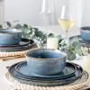 imageAmorArc Ceramic Dinnerware Sets for 4Round Reactive Glaze Stoneware Plates and Bowls SetHighly Scratch Resistant Dishware  Dishwasher ampamp Microwave Safe Dishes SetService for 4 12pcCeylon Blue