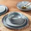 imageAmorArc Ceramic Dinnerware Sets for 4Round Reactive Glaze Stoneware Plates and Bowls SetHighly Scratch Resistant Dishware  Dishwasher ampamp Microwave Safe Dishes SetService for 4 12pcAngel Blue
