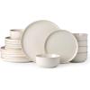imageAmorArc Ceramic Dinnerware Sets for 4Round Reactive Glaze Stoneware Plates and Bowls SetHighly Scratch Resistant Dishware  Dishwasher ampamp Microwave Safe Dishes SetService for 4 12pcPearled Ivory
