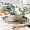 imageAmorArc Ceramic Dinnerware Sets for 4Round Reactive Glaze Stoneware Plates and Bowls SetHighly Scratch Resistant Dishware  Dishwasher ampamp Microwave Safe Dishes SetService for 4 12pcReactive Glaze