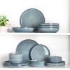 imageAmorArc Ceramic Dinnerware Sets for 4Round Reactive Glaze Stoneware Plates and Bowls SetHighly Scratch Resistant Dishware  Dishwasher ampamp Microwave Safe Dishes SetService for 4 12pcAngel Blue
