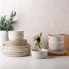 imageAmorArc Ceramic Dinnerware Sets for 4Round Reactive Glaze Stoneware Plates and Bowls SetHighly Scratch Resistant Dishware  Dishwasher ampamp Microwave Safe Dishes SetService for 4 12pcPearled Ivory