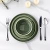 imageAmorArc Ceramic Dinnerware Sets for 4Round Reactive Glaze Stoneware Plates and Bowls SetHighly Scratch Resistant Dishware  Dishwasher ampamp Microwave Safe Dishes SetService for 4 12pcJade Green