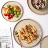 imageAmorArc Ceramic Dinnerware Sets for 4Round Reactive Glaze Stoneware Plates and Bowls SetHighly Scratch Resistant Dishware  Dishwasher ampamp Microwave Safe Dishes SetService for 4 12pcLatte Color