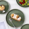 imageAmorArc Ceramic Dinnerware Sets for 4Round Reactive Glaze Stoneware Plates and Bowls SetHighly Scratch Resistant Dishware  Dishwasher ampamp Microwave Safe Dishes SetService for 4 12pcJade Green