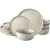 imageAmorArc Ceramic Dinnerware Sets for 4Round Reactive Glaze Stoneware Plates and Bowls SetHighly Scratch Resistant Dishware  Dishwasher ampamp Microwave Safe Dishes SetService for 4 12pcReactive Glaze